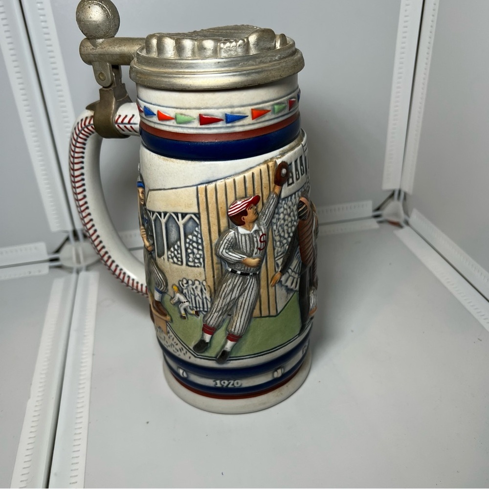 Avon 1984 Great American Baseball Ceramic Beer Stein Collectable Mug w/Box - Picture 2 of 5
